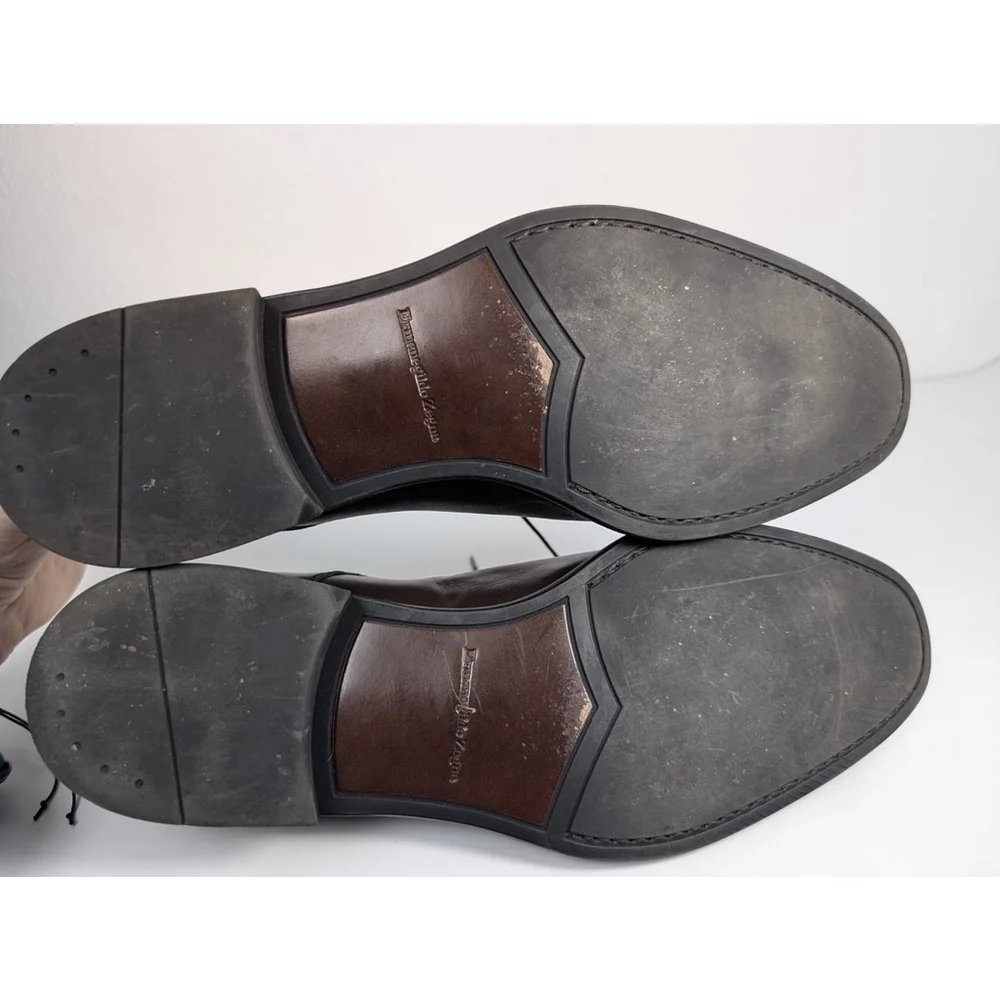 Ermenegildo Zegna Brown Derby Dress Shoes Sz 10 Classic Designer Luxury